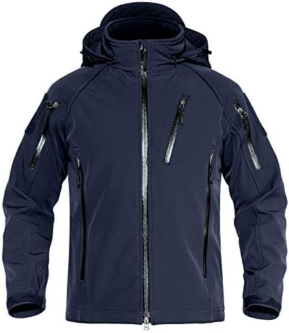 TACVASEN Men’s Special Ops Tactical Jacket Water-resistant Softshell Hiking Detachable Hoodie Fleece Jacket