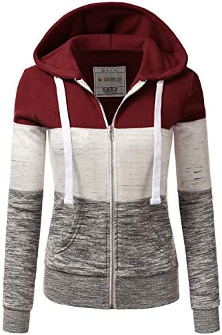 DOUBLJU Lightweight Thin Zip-Up Hoodie Jacket for Women Girls Kids with Plus Size