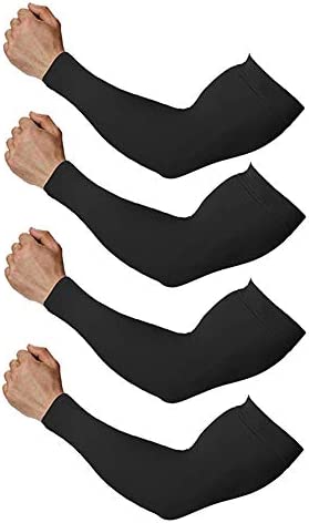 4-Pairs Arm Sleeves for Men and Women – Tattoo Cover Up – Cooling Sports Sleeve for Basketball Golf Football