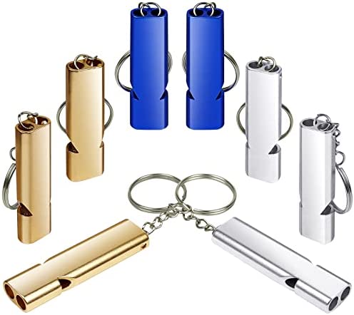 DonDofla Emergency Whistle with Keychain, 8PCS Lifeguard Safety Whistle for Camping Referee Train Outdoor Security Hiking Sports Boating Survival Kayak Kids Coaches Pet Drive Away Bird Dog Whistle