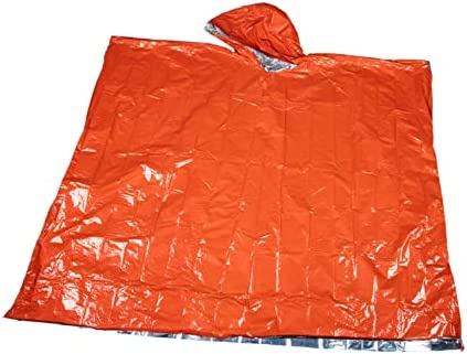 BIUDECO Emergency Warm Raincoat Safety Overalls Coverall Safe Thermal Sheet Packable Rain Emergency Thermal Blankets Women’s Poncho Raincoat for Women Emergency Raincoat Poncho Men Orange