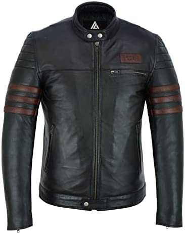 ARIAN Stripe Classic Men’s Genuine Leather Jacket Premium Quality