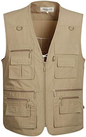 Gihuo Men’s Fishing Vest Utility Shooting Safari Travel Vest with Pockets