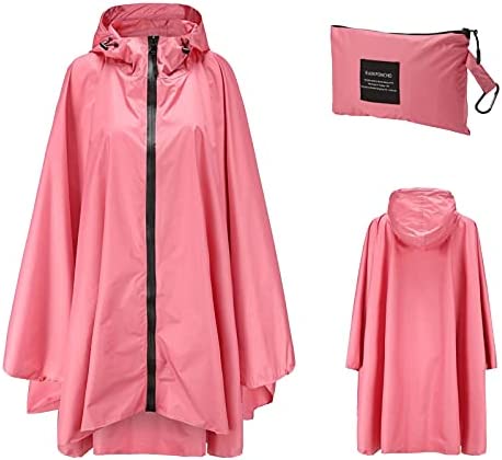 Rain Poncho Hooded Waterproof Zipper Raincoat Jacket for Adults Teens,Rain Coats with Packaging Bag