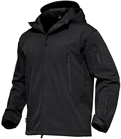 MAGCOMSEN Men’s Tactical Jacket 7 Pockets Performance Fleece Lined Water Resistant Soft Shell Winter Coats