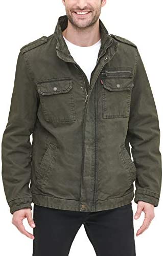 Levi’s Men’s Washed Cotton Two Pocket Military Jacket (Standard and Big & Tall)