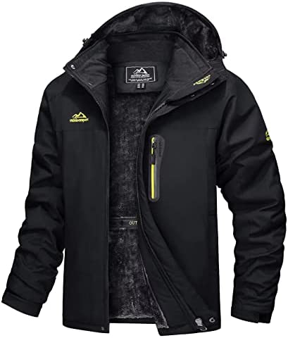 MAGCOMSEN Men’s Winter Coats Water Resistant Snow Ski Jacket Fleece Lined Parka 4 Pockets