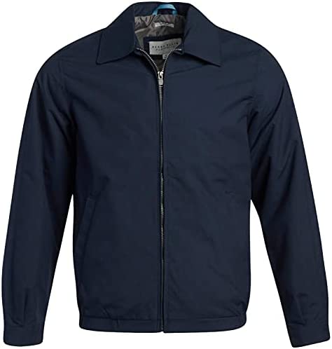 Perry Ellis Men’s Jacket – Casual Lightweight Water Resistant Microfiber Windbreaker Golf Coat (S-XL)