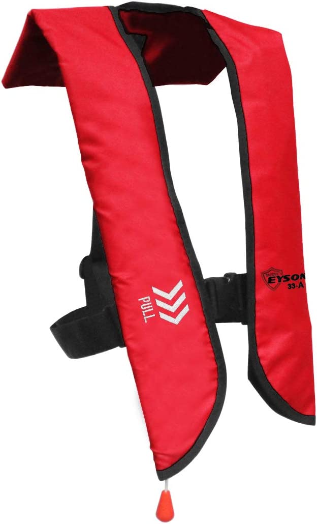 Eyson® Inflatable Life Jacket Life Vest Basic Automatic/Manual (7091 Red Auto)