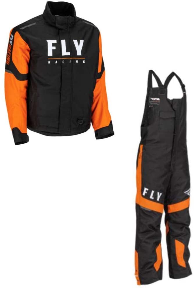 Fly Racing Outpost Snow Jacket/Bib Combo (Orange/Black, Men’s Medium Jacket/Men’s Medium Bib)