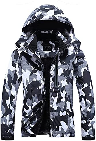 Pooluly Women’s Ski Jacket Warm Winter Waterproof Windbreaker Hooded Raincoat Snowboarding Jackets