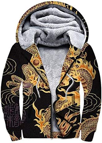 QSMX Men’s Winter Thicken Fleece Sherpa Lined Zipper Hoodie Sweatshirt Jacket