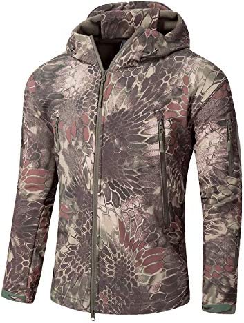 YFNT Men’s Military Tactical Jackets Softshell Winter Warm Fleece Hooded Coat Outdoor Hiking Hunting Jacket