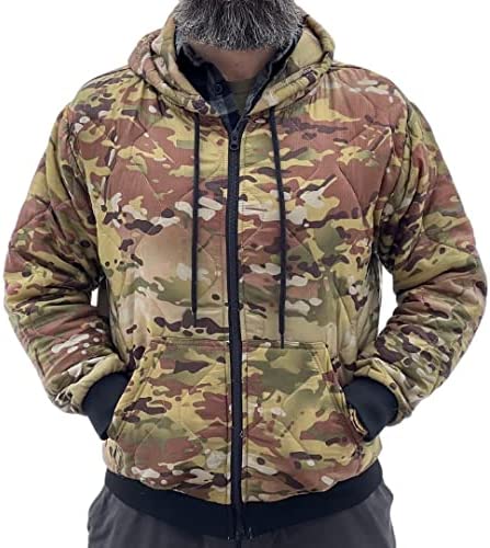 HSD Woobie Hoodie – Men’s Military Sweatshirt – Lightweight, Warm, Moisture Wicking, Hidden Pockets, Ripstop Nylon Jacket