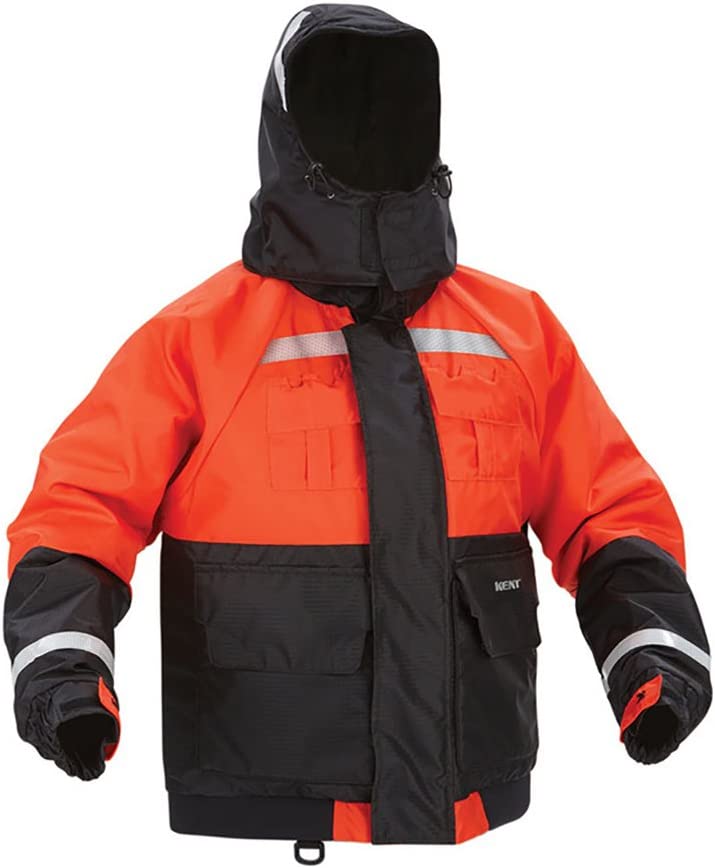 Onyx Deluxe Flotation Jacket with Arcticshield Technology Hood, Large, Orange/Black
