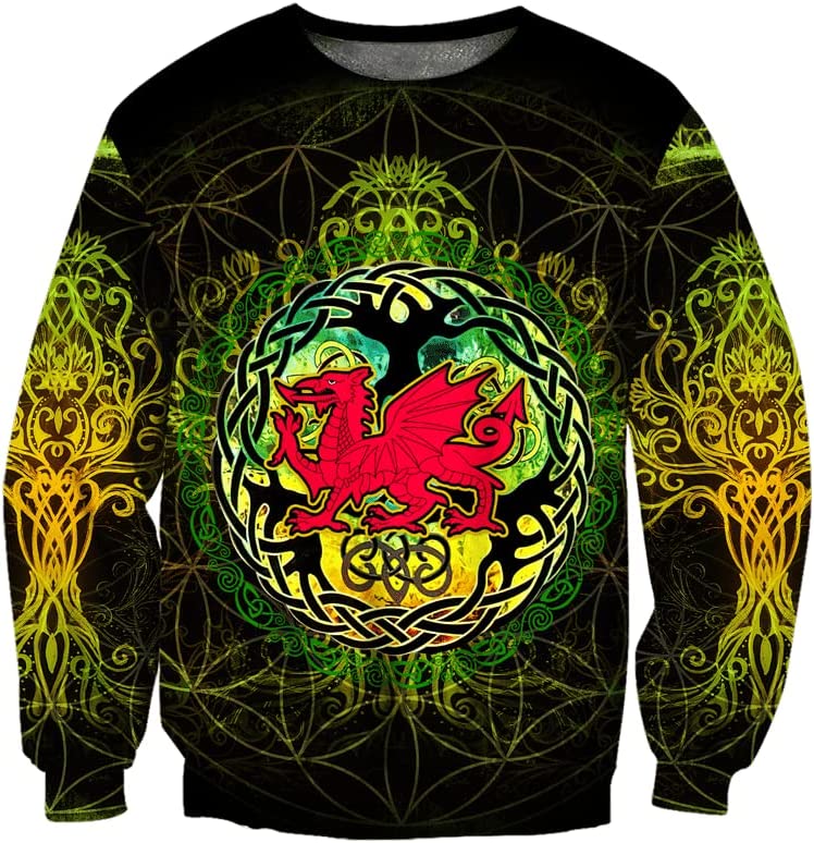 Legendary Dragon Sweatshirt for Men, Mens Hoodie Dragon 3D Print Dragon Outfits Sweater T-Shirts Zip Hoody Streetwear S-5XL