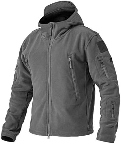 BIYLACLESEN Men’s Tactical Jackets Softshell Fleece Hoodie Full Zip up Jackets Coats Polar Fleece Jacket