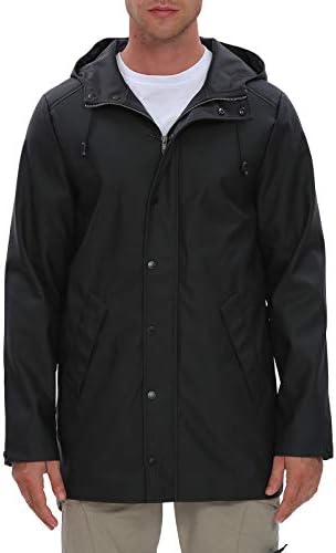 Fahsyee Rain Jacket Men Waterproof – Mens Raincoat Lightweight Rain Coat With Hood Long Breathable Windbreaker Trench