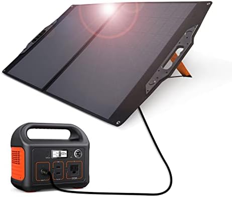 Portable 100W Solar Panel Charger 18W USB A PD3.0 60W USB C DC 5521 8mm Foldable Waterproof IP65 with Kickstand Power Emergency for Generator Power Bank Station Laptop Phones (Generator no Included)