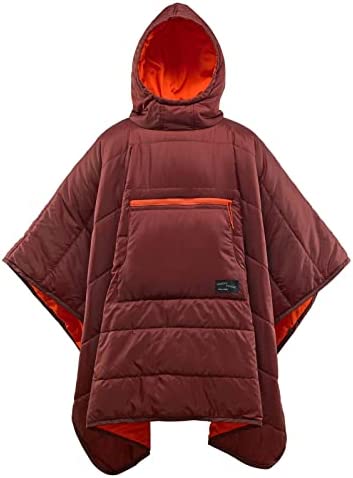 Therm-a-Rest Honcho Poncho Wearable Hoodie Blanket, Mars Red