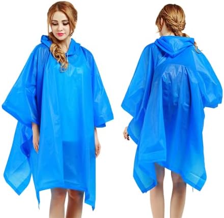 Rain Ponchos for Adults Women Reusable Pink Raincoat with Drawstring Hood Men Waterproof EVA Rain Coats Family Pack for Travel Theme Park Camping Emergency Must Haves (2 Pack)