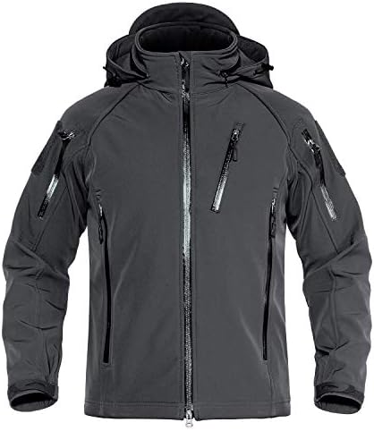 TACVASEN Men’s Special Ops Tactical Jacket Water-resistant Softshell Hiking Detachable Hoodie Fleece Jacket