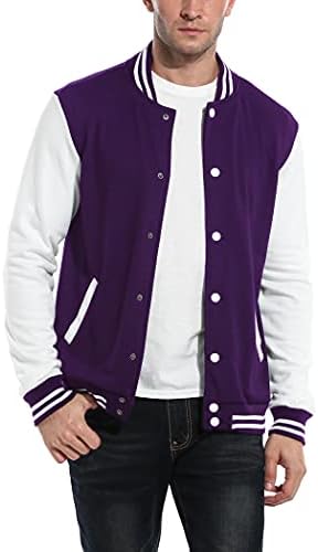 COOFANDY Mens Fashion Varsity Jacket Causal Slim Fit Cotton Letterman Baseball Bomber Jackets