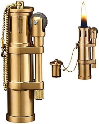 Vintage Kerosene Lighter, Reusable Windproof Trench Lighter, Cute Cool Lighters, Novelty Soft Flame Kerosene Metal Lighter for Men Dad Husband Best Gift,1Pcs (Bronze)