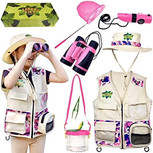 Kidz@Play Bug Hunting Vest, Hat, Binoculars, Lg. Net, Bug Container, Whistle, Flashlight, Magnifier, Thermostat, Compass,
