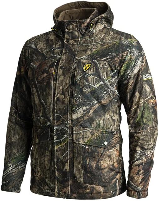 BLOCKER OUTDOORS ScentBlocker Whitetail Pursuit Insulated Camouflage Parka, Hooded Hunting Jacket for Men