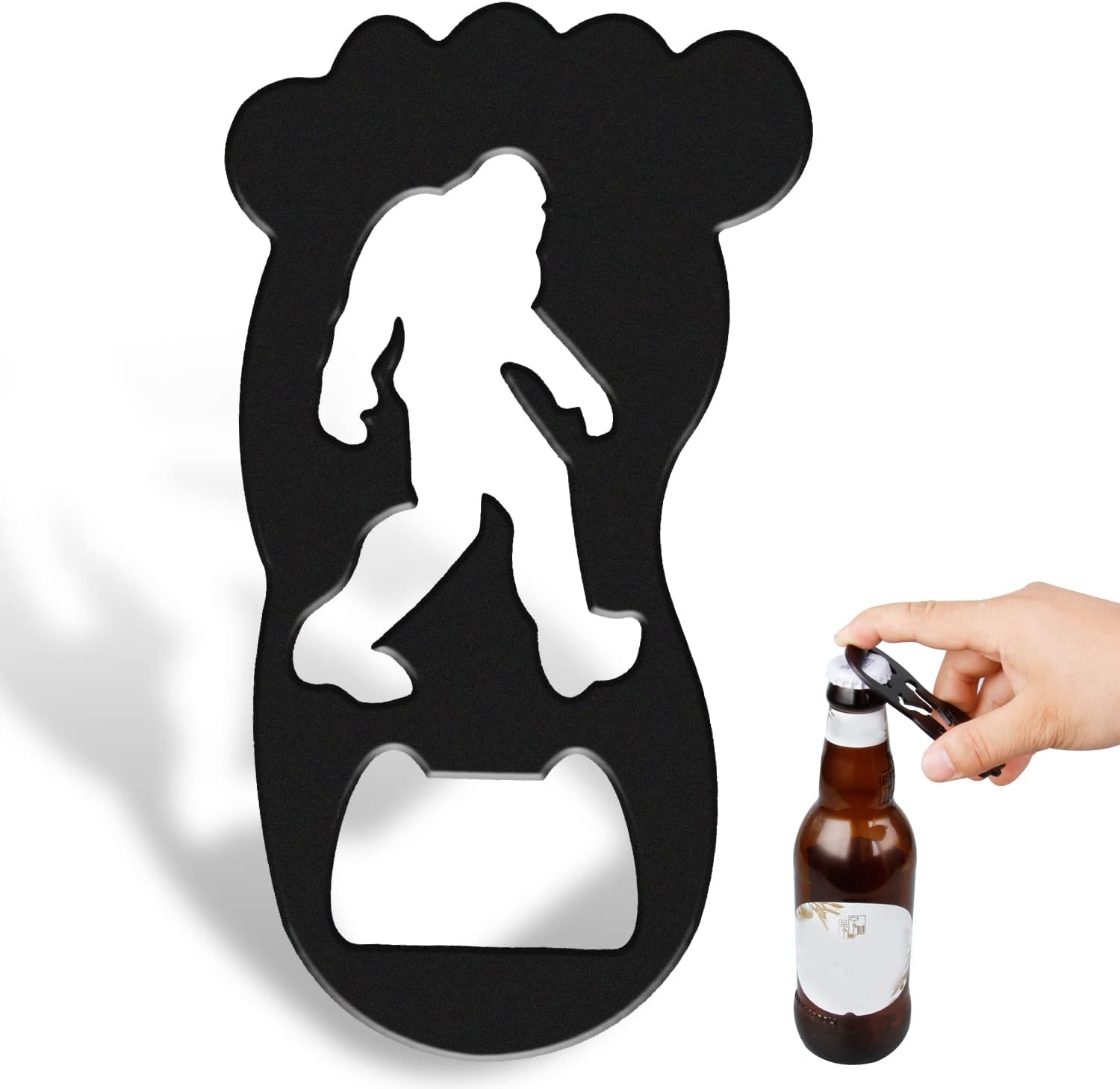 Bottle Opener, Hosrnovo 3.7IN Heavy Duty Flat Bigfoot Beer Bottle Opener Accessories for Home Kitchen Bar and Bartenders, Cool Bigfoot Sasquatch Gifts for Men Dad and Father