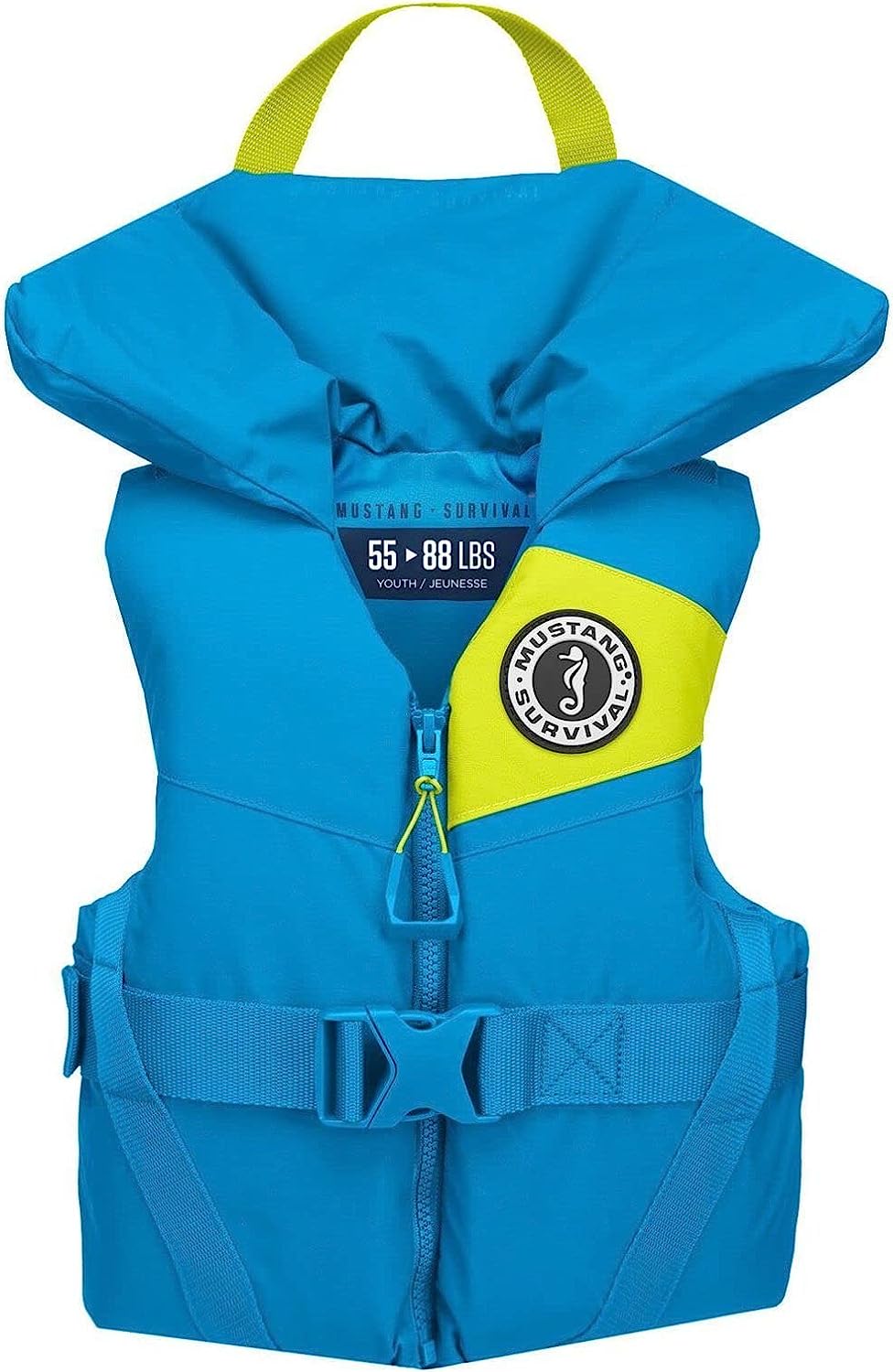 Mustang Survival – Youth Foam PFD – Azure Blue, Youth (55 lbs – 88 lbs)
