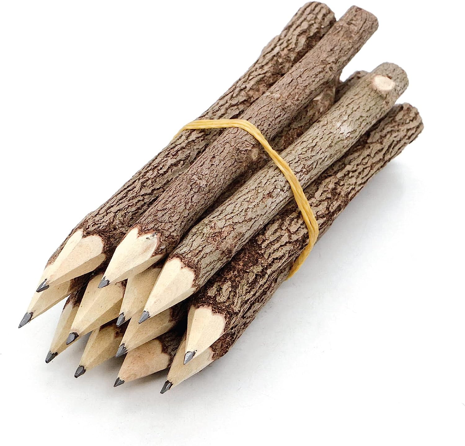 BSIRI Pencil Wood Favors of Graphite Wooden Tree Rustic Twig Pencils Unique Birch of 12 Camping Lumberjack Decorations Party Supplies Novelty Gifts as a Natural Pencil Gifts for Kids in Classroom