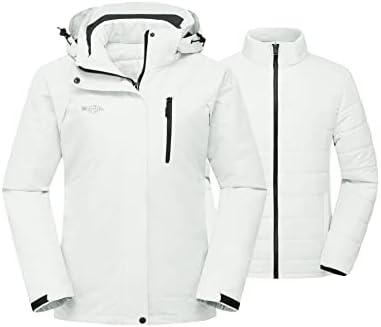 Wantdo Women’s 3 in 1 Waterproof Ski Jacket Windproof Winter Snow Coat Snowboarding Jackets Warm Raincoat