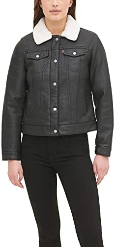 Levi’s Women’s Sherpa Faux Leather Trucker Jacket (Standard & Plus Sizes)