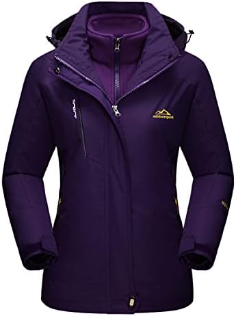 MAGCOMSEN Women’s Winter Coats 3-IN-1 Snow Ski Jacket Water Resistant Windproof Fleece Winter Jacket Parka