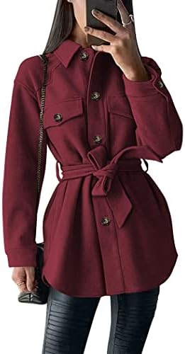 PRETTYGARDEN Women’s 2023 Fashion Winter Trench Coats Lapel Button Down Peacoat Belted Outwear Casual Jackets