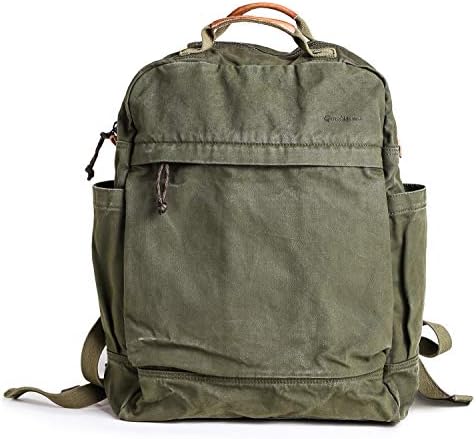Gootium Canvas Backpack for Women Vintage Style Outdoor Travel Bag Men’s Casual Daypack Cloth Zippered Rucksack