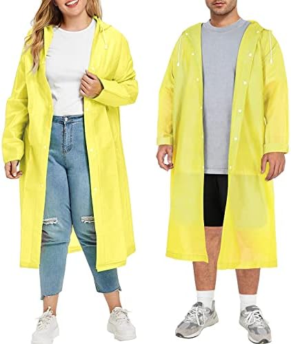 Lightweight Rain Ponchos for Adults Reusable Rain Coats for Women Portable Rain Poncho with Hood Clear Womens Rain Coat