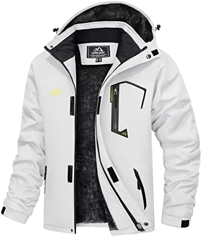 MAGCOMSEN Men’s Winter Coats Waterproof Ski Snow Jacket Warm Fleece Jacket Parka Raincoats With Multi-Pockets