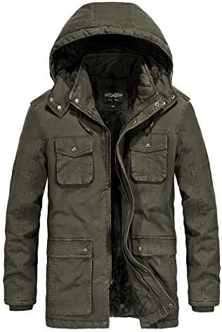 JYG Men’s Winter Thicken Coat Casual Military Parka Jacket with Removable Hood
