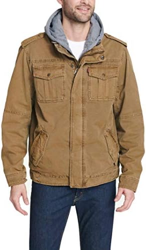 Levi’s Men’s Washed Cotton Hooded Military Jacket