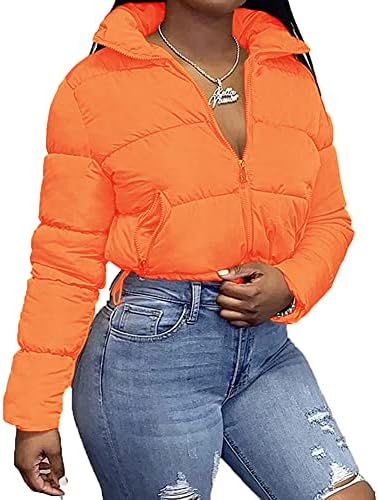 Women’s Long Sleeve High Neck lightweight Coat Solid Color Jacket Full Zipper Soft Cropped Jacket Top