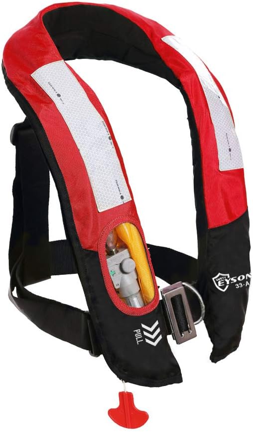 Eyson Inflatable Life Jacket Life Vest PFD Highly Visible Automatic (Red)