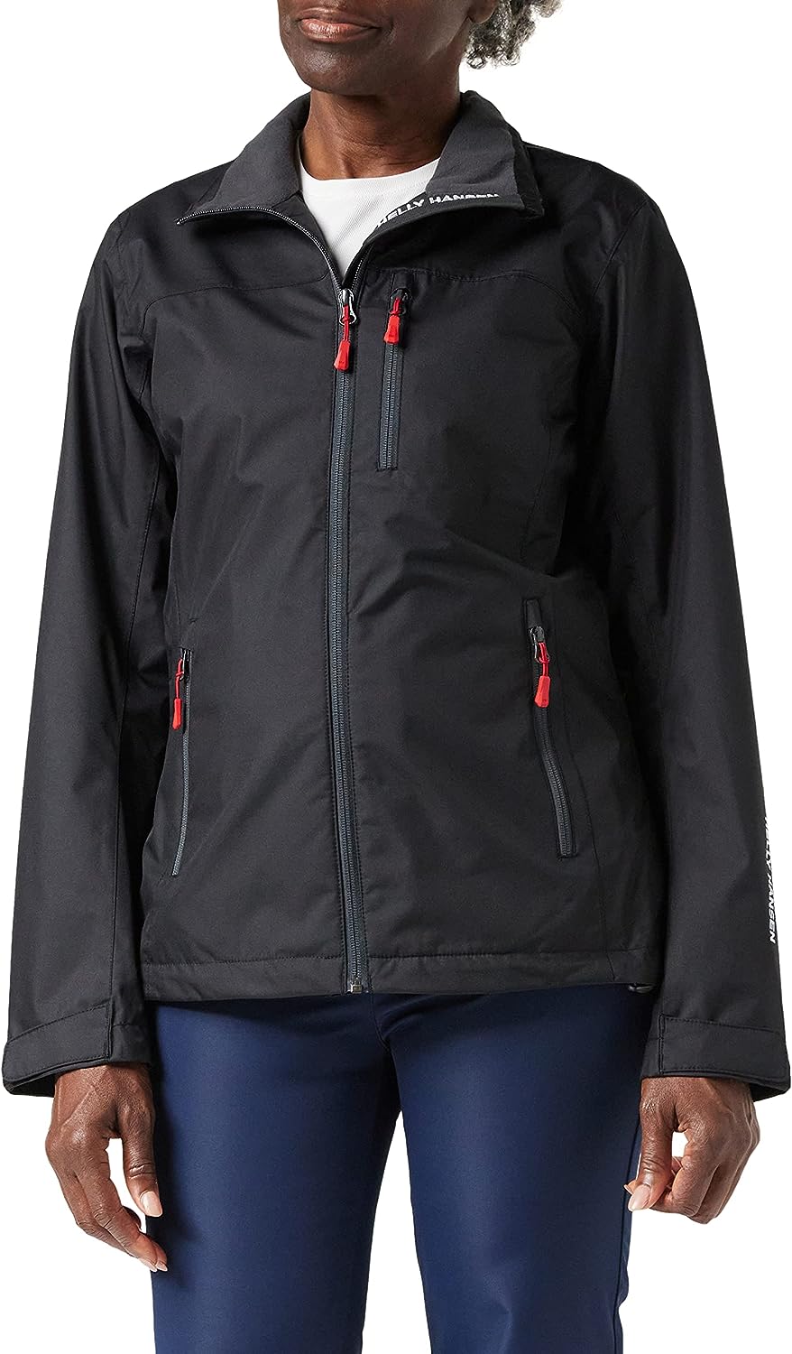 Helly Hansen Women’s Crew Waterproof, Windproof, and Breathable Sailing Jacket, 990 Black, 4X-Large
