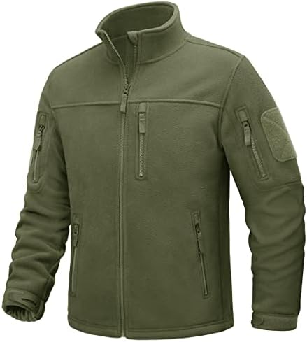 TACVASEN Men’s Tactical Jackets Winter Full Zip Fleece Hiking Hunting Coat with Multi Pockets