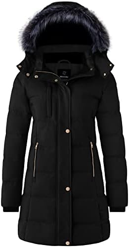 Wantdo Women’s Recycled Puffer Jackets Warm Winter Coats Long Winter Jacket Puffy Coat