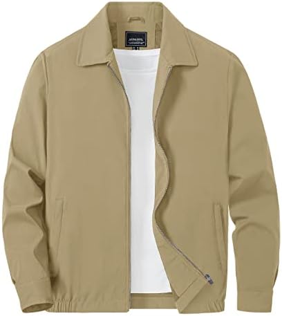 TACVASEN Men’s Lightweight Bomber Jacket Casual Full Zip Spring Fall Track Active Jacket Outwear