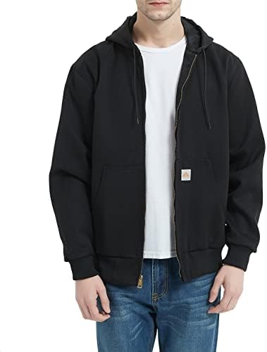 MOERDENG Men’s Active Work Jacket Loose Fit Hooded Workwear Lightweight Coats