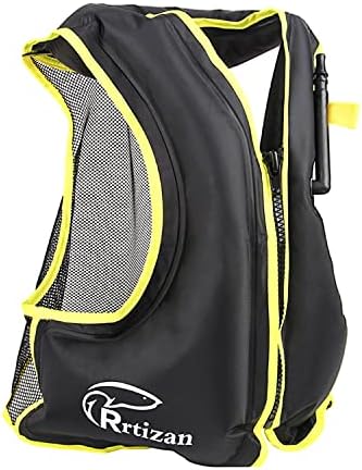 Rrtizan Swim Vest for Adults, Buoyancy Aid Swim Jackets – Portable Inflatable Snorkel Vest for Swimming, Snorkeling, Kayaking, Paddle Boating and Other Low Impact Water Sports Safety